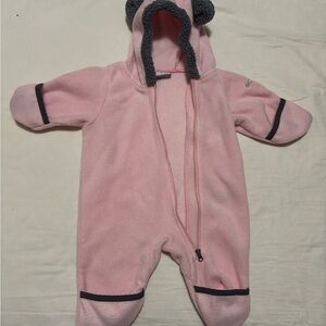 Columbia Pink and Gray Kids One Piece Footie